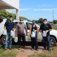 IFMT Rondonópolis dia álcool 70% para Secretaria Municipal de Saúde, PM e Índios Boróros